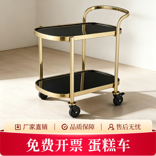 金方不锈钢双层商用推拉餐车