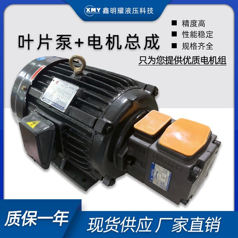液压油泵电机组PV2R1+3KW5.5KW液压泵总成内轴电机液压站配件系统