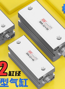 小型气动外牙带磁薄型气缸sda12-10x15*20x25x30x35x40x45x50-BS