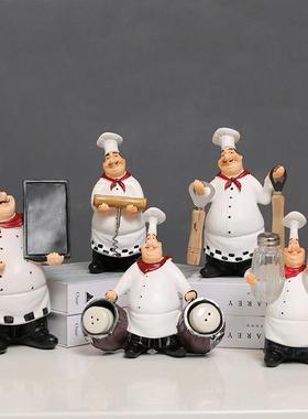 创意造型厨师摆件厨房餐厅餐桌轻奢装饰品蛋糕店甜品台拍照小道具
