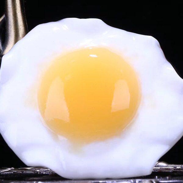 聚檀阁金冻石荷包蛋石雕刻工艺品厨房摆件装饰品寿山石观赏石鸡蛋