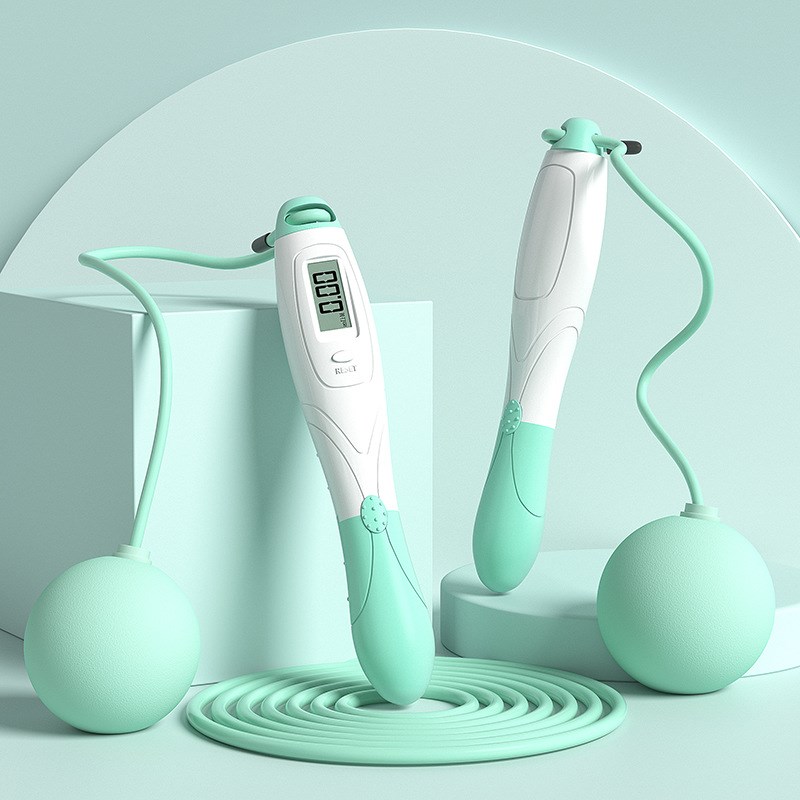 成人有绳无绳两用跳绳智能电子计数大球钢丝跳繩文体体育运功用品