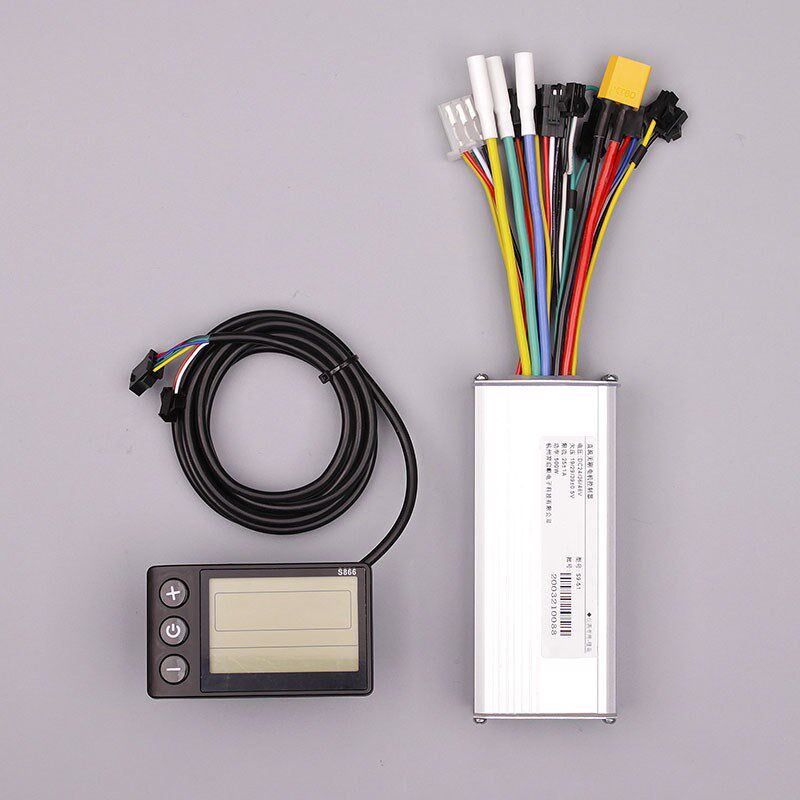 LCD液晶仪表无刷电机控制器套24V36V48V500W电压可设置助力断电刹