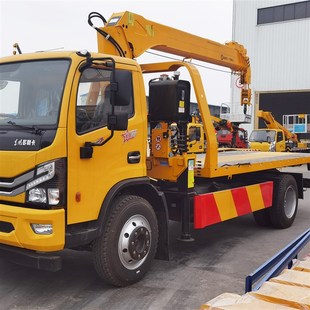 厂家5吨随车吊6.3吨直臂随车吊平板货车随车起重吊机大吨位吊臂