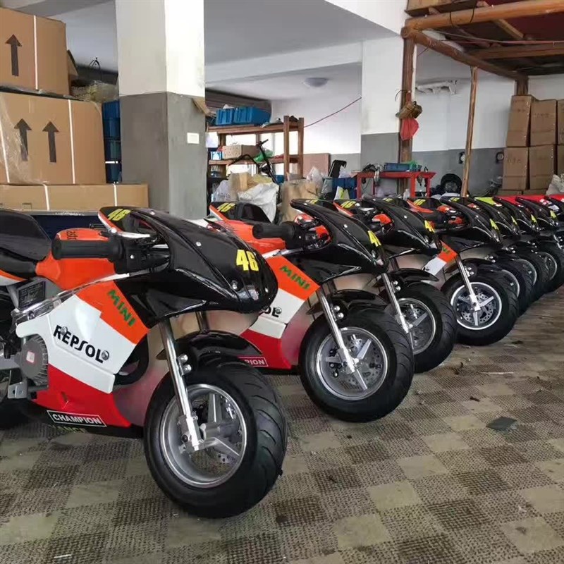 新款49CC小跑型 迷你小跑车 趴赛摩托车 二冲程易拉电启动摩托车