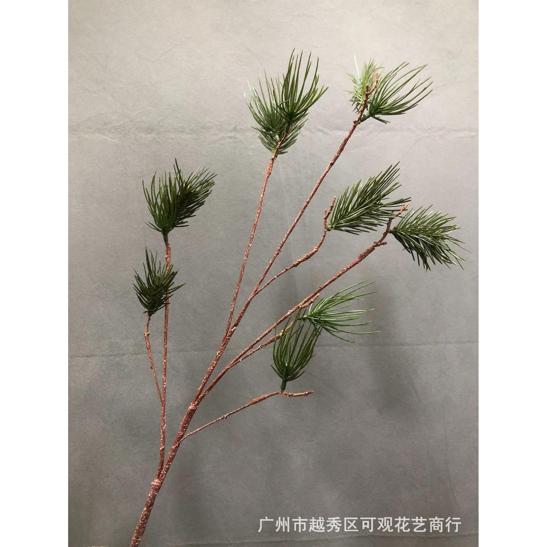 仿真植物高支松针多叉立体松针枝圣诞树景观蕾丝松树枝条装饰配件