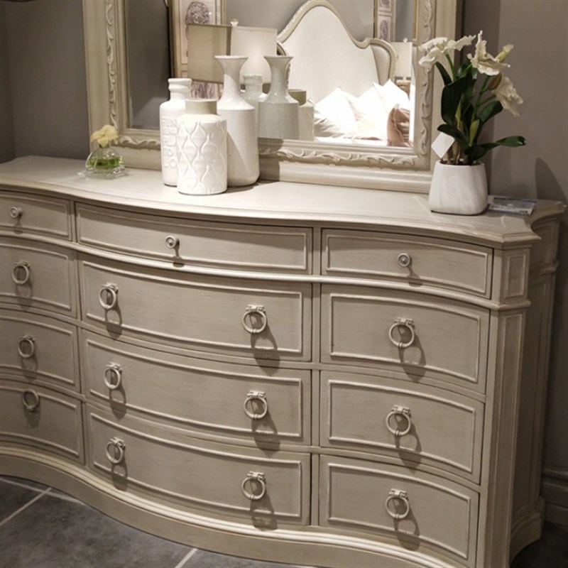 美式ART夏图双人床卧室家具组合 搭配实木床头柜床尾凳梳妆台斗柜