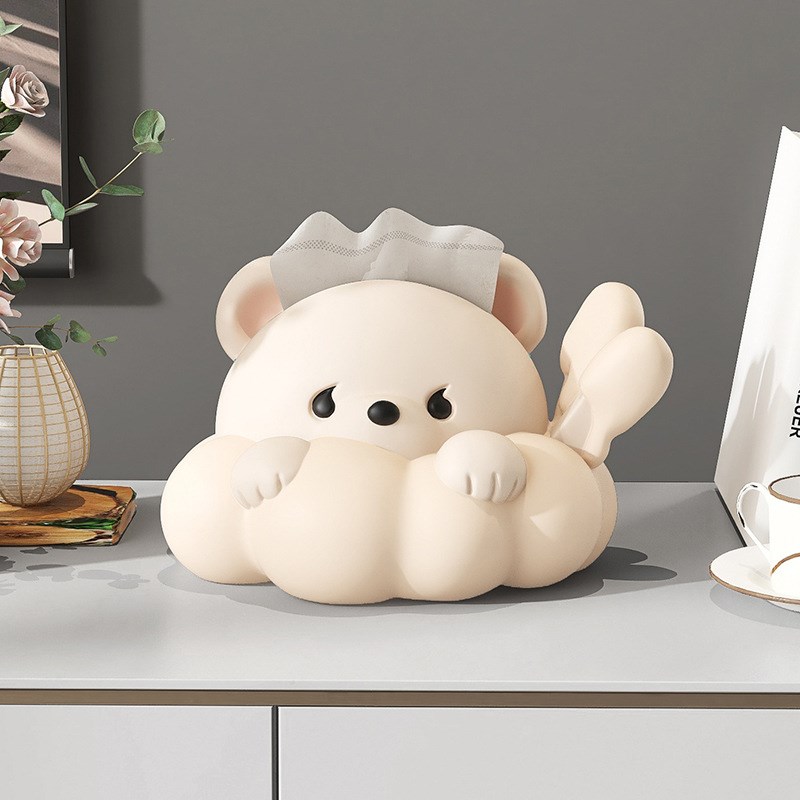 创意熊创意纸巾盒客厅实用轻奢抽纸盒家用茶几酒柜餐巾纸收纳盒