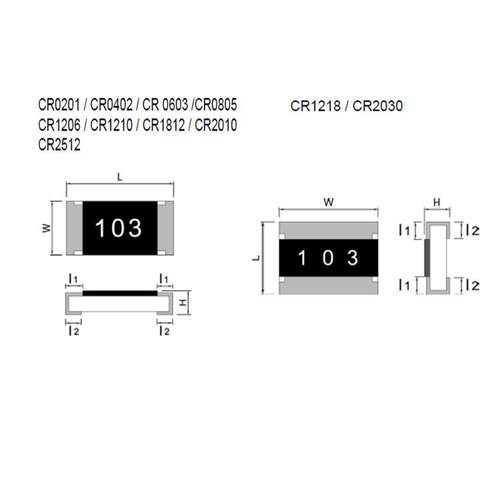 薄膜电阻 10kΩ ±1% 100mW TD03G1002FT 0603 贴片电阻