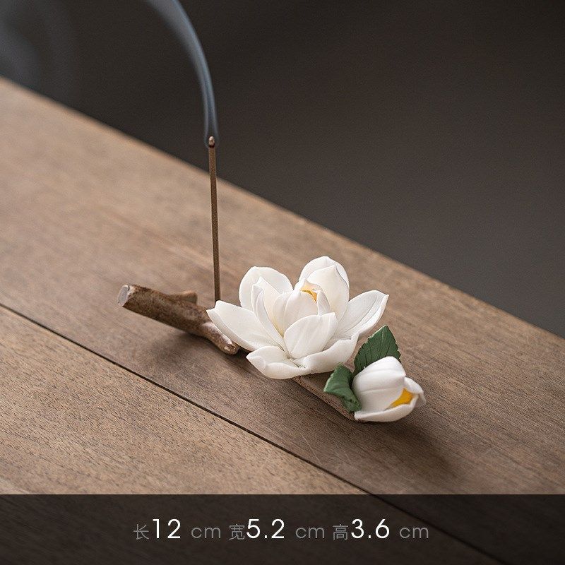 梨花香室内陶瓷线香插托创意手工捏花插道茶艺小摆件香道,家居饰品,香托/香盘/香座/香插,淘宝优惠券,粉丝福利购,淘宝优惠卷