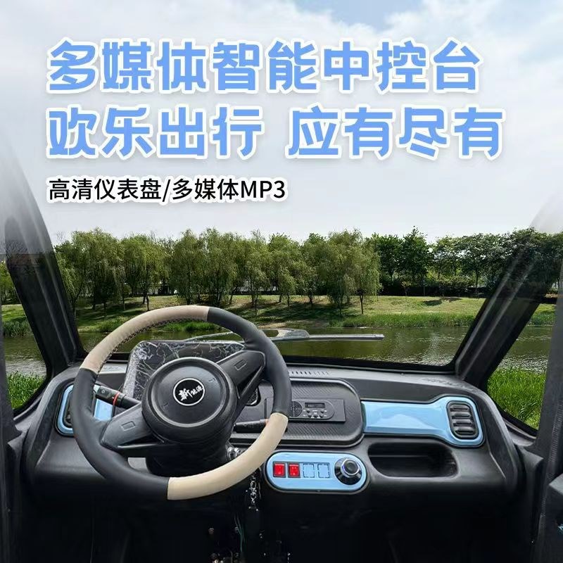 家用电动四轮轮车新能源小型迷你男女士接孩子全封闭代步车