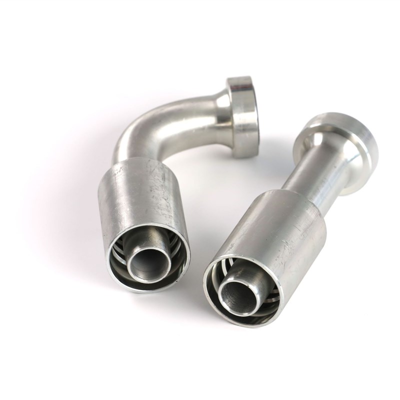 公制螺纹扣压接头液压软管一体式高压油管快接密封扣压式胶管弯头