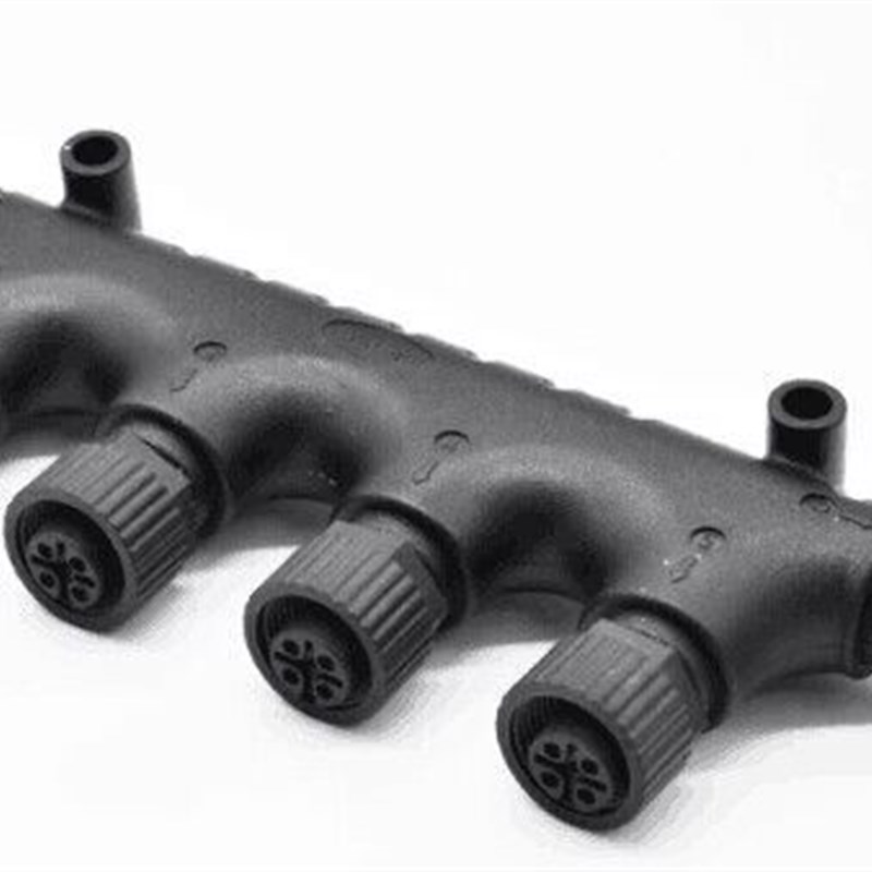 M12防水连接器NMEA2000转接头T型船舶CAN现场总线塑胶四通航插m12