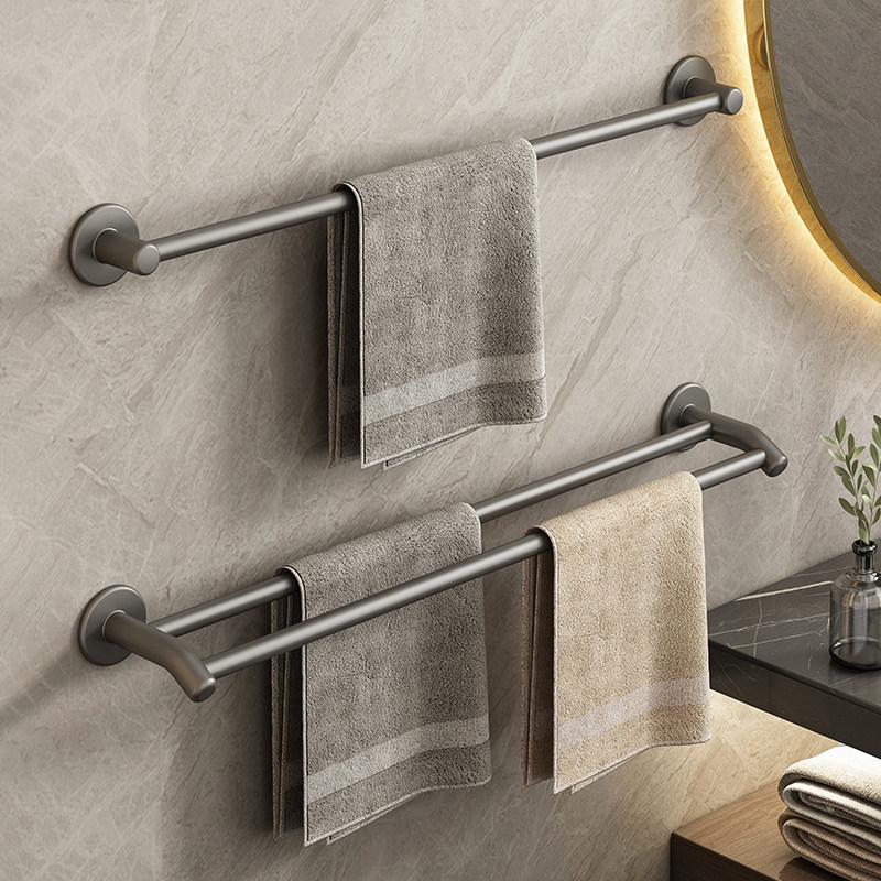 枪灰毛巾架卫生间免打孔壁挂式浴巾架洗手间浴室毛巾杆挂杆置物架,标准件/零部件/工业耗材,输送带/传送带,淘宝优惠券,粉丝福利购,淘宝优惠卷