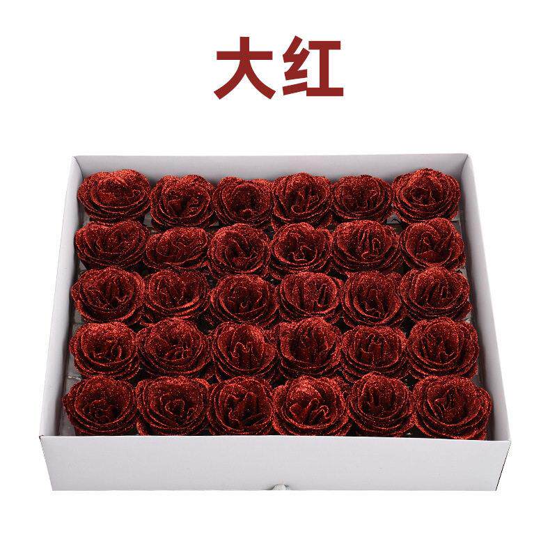 水晶金粉玫瑰花头碎冰蓝香皂花篮创意礼盒/礼品套组