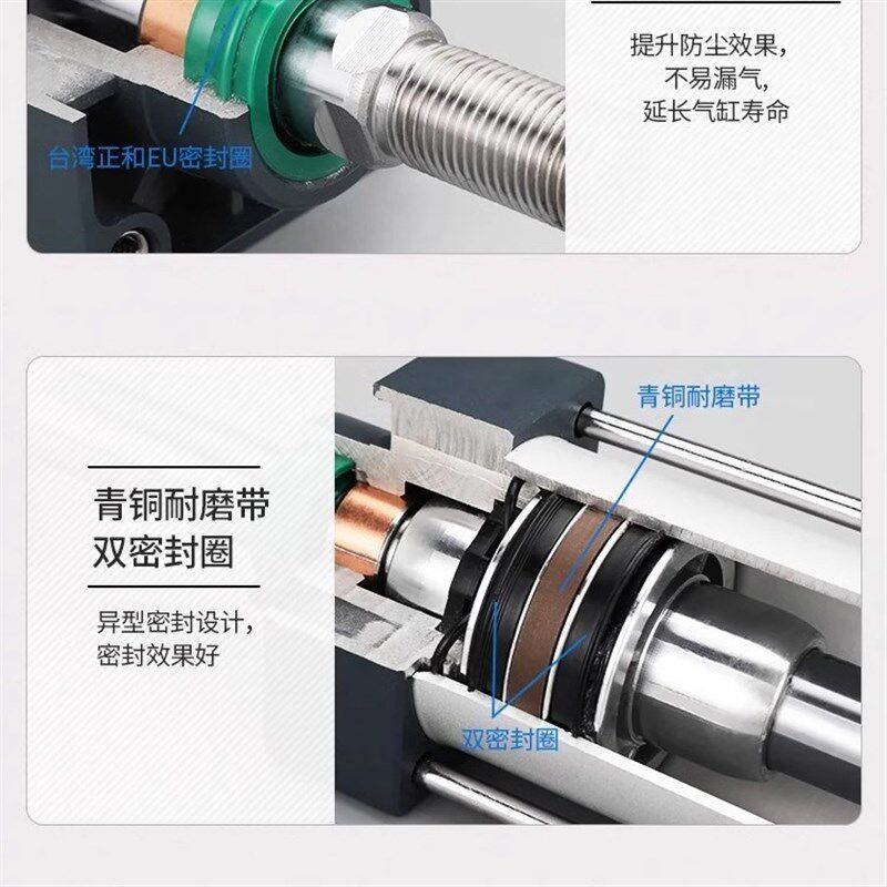 气动气缸可调行程大推力SCJ32/40/50/63/80/100*25/75-S带磁