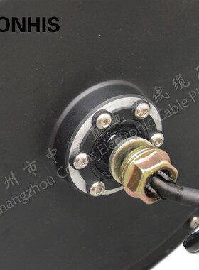 无刷无齿205辐条电机24V36V48V250W-2000W前驱轮毂电机系列黑色