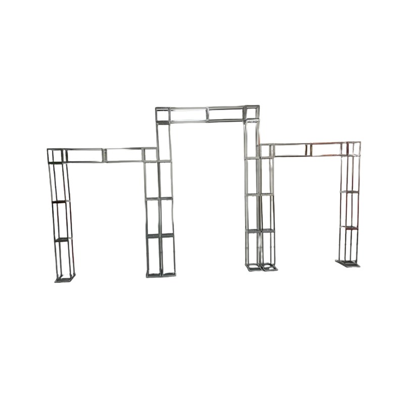 新款婚庆桁架镀银屏风背景架铁艺银色拱门正方形场景装饰道具花架