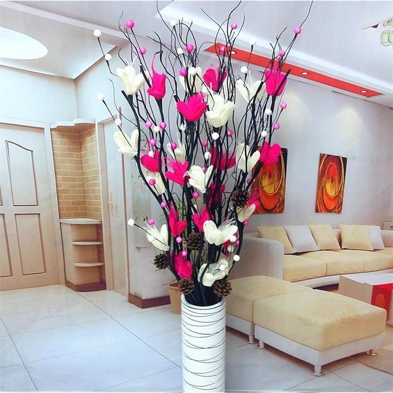 包邮【厂家直销】叶脉干花客厅落地假花花插花雪花梅居家新房