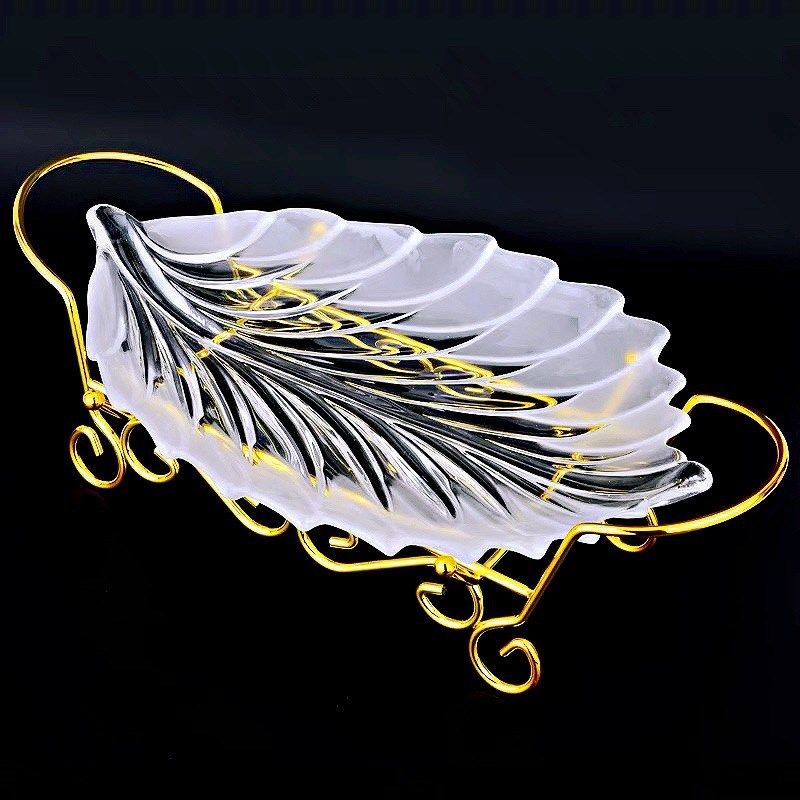 玻璃KTV果盘欧式创意干果盘树叶盘酒店自助餐厅高档高脚水果盘子,餐饮具,果盆/果盘/果篮,淘宝优惠券,粉丝福利购,淘宝优惠卷