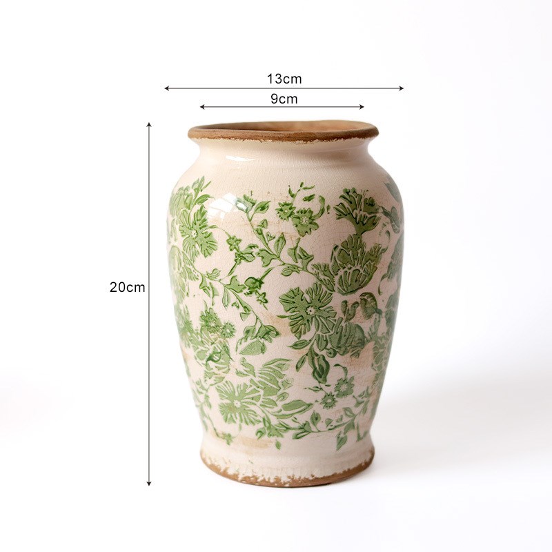 寻舍复古花瓶陶瓷高级感花器创意花瓶水培做旧冰裂纹花瓶