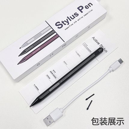 适用微软surface pen 电容笔触控手写笔磁吸笔pro89/go防误触压感