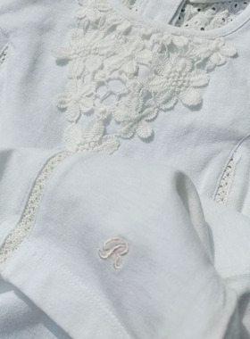 超值特价~3样包邮110-150韩女童夏季全棉钩花镂空短袖T恤可批发