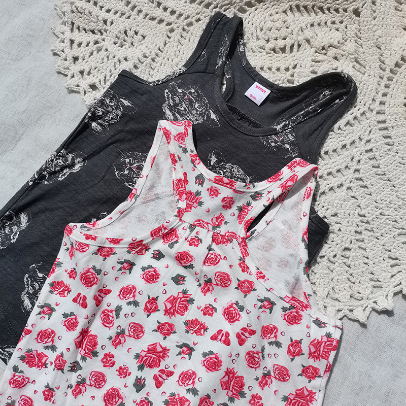 清特~3件包邮3-4码女童男童小童夏季薄全棉虎头花朵工字背心无袖