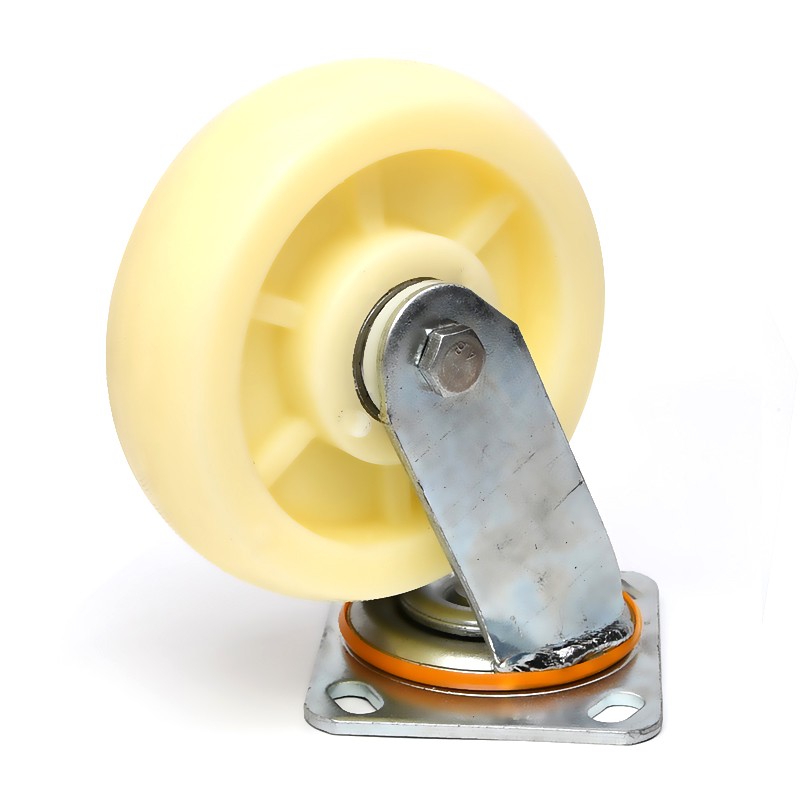 4寸万向轮重型尼龙脚轮定向转向底座带刹车平板手推车轮子