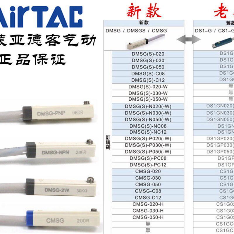 AirTAC亚德客干簧管感应磁性开关A05-CMSG-020/030/050/M08/M12-H