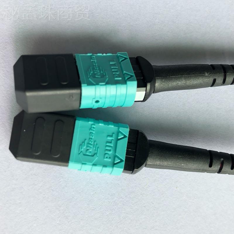 1接为MPO-MPO的4跳线 光电信EYR级12芯多头模万兆OM 坚固纤连接器