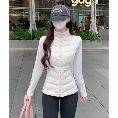 黑白修身轻便排骨羽绒服女秋冬季