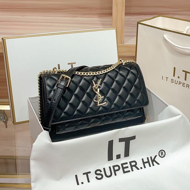 跨境链条包包女2026新款潮时尚百搭小香风菱格单肩斜挎小包小方包