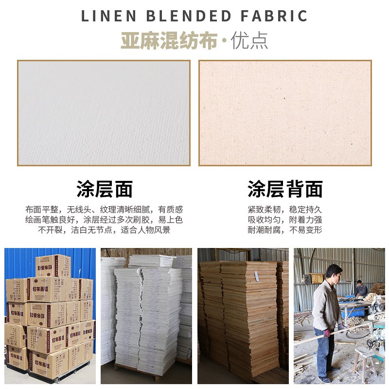 伦勃朗60x80cm艺术画框亚麻混纺油画布框实木中细纹艺术画框