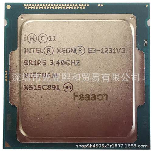 lntel至强 E3-1231V3 SR1R5 3.40GHZ LGA1150 80W 四核