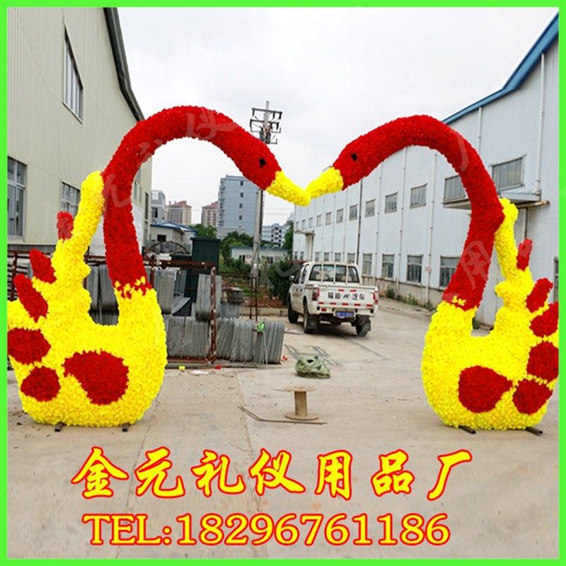 新款绢花拱门花架婚庆花门婚庆绢花花门心形花门幸福花门开业拱门