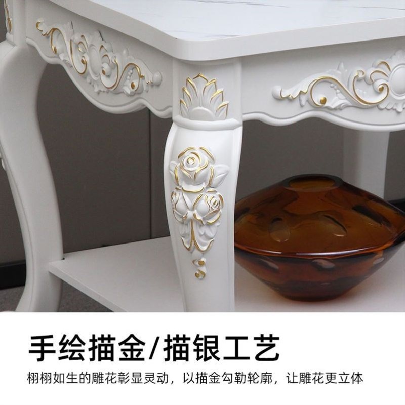 欧式时尚木质小方桌法式田园小茶几客厅沙发边桌小桌子边几咖啡桌