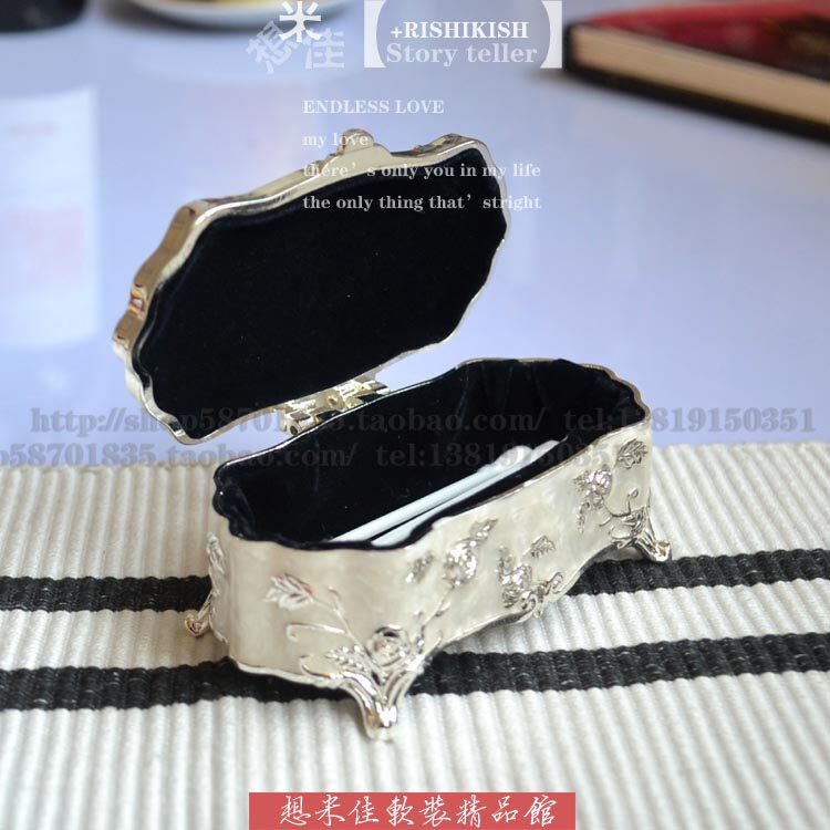 精品欧式棉签盒白色镀银牙签筒雕牙签盒酒店家居装饰用品