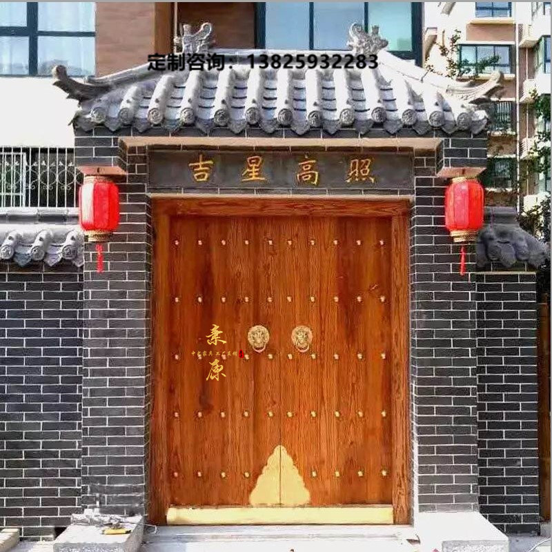 中式仿古大门庭院木门老榆木门大门农村自建房的大门别墅大门