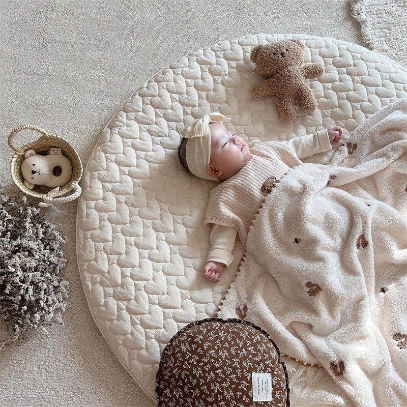 韩婴幼儿圆形爬行垫游戏垫拆洗地垫绗缝爱心大号宝宝帐篷地毯,玩具/童车/益智/积木/模型,爬行垫,淘宝优惠券,粉丝福利购,淘宝优惠卷