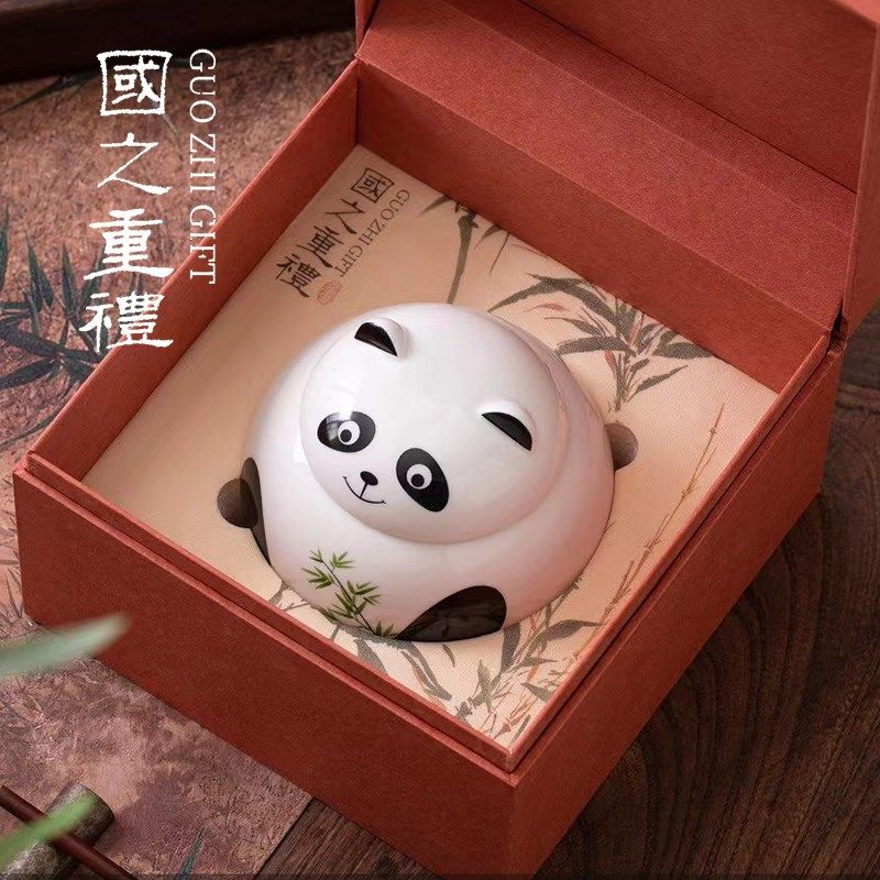 新款档瓷罐熊猫小单罐装绿茶散茶礼品盒茶叶包装盒空盒定制,包装,茶叶包装,淘宝优惠券,粉丝福利购,淘宝优惠卷