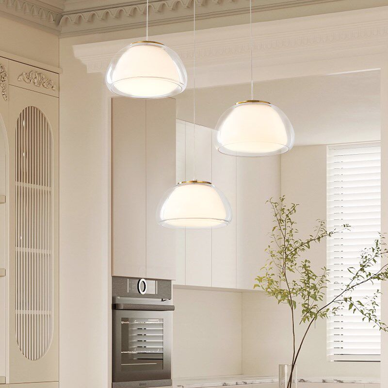 果冻吊灯丹麦现代卧室床头灯奶油风玻璃岛台吧台三头吊灯,家装灯饰光源,餐厅吊灯,淘宝优惠券,粉丝福利购,淘宝优惠卷