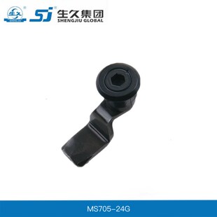生久柜锁门锁MS705-24G黑色锌合金圆柱锁 工业设备不锈钢配电箱锁
