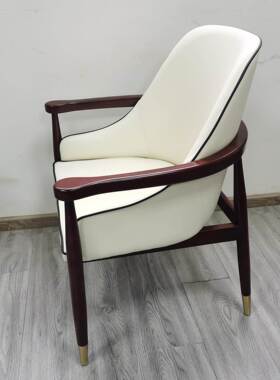 酒店餐椅休闲木子中式软包实现代简约A68餐厅新饭店高端椅接待餐