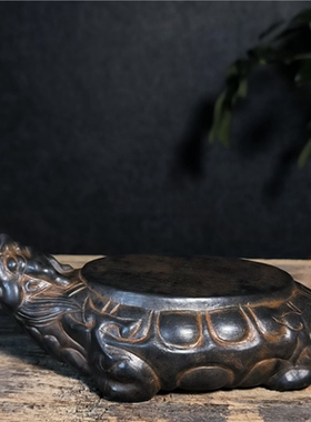 新中式仿古石雕龙龟乌摆件