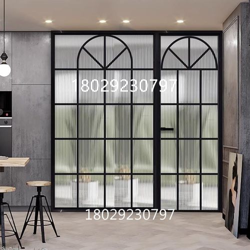 现代简约铝合金玻璃门折叠门复古隔断门客厅平移门厨房推拉门