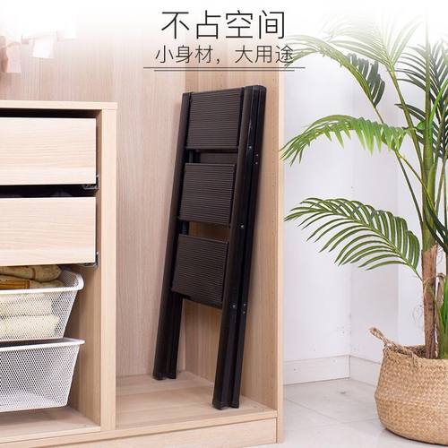 肯泰家用多功能折叠梯子加厚铝合金人字梯花架三步楼梯便携小梯凳