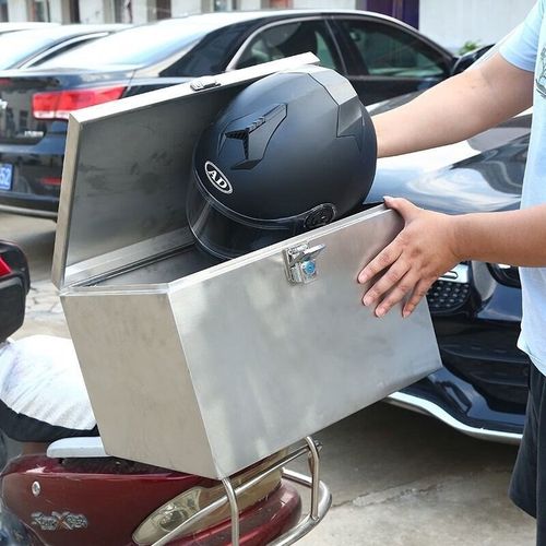 摩托车不锈钢后备箱通用加厚电动车大号尾箱储物箱外卖工具箱