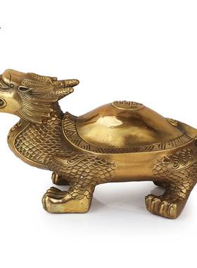 天御阁龙龟摆件纯铜招财龙头长寿龟乌龟工艺摆设客厅玄关家居饰品