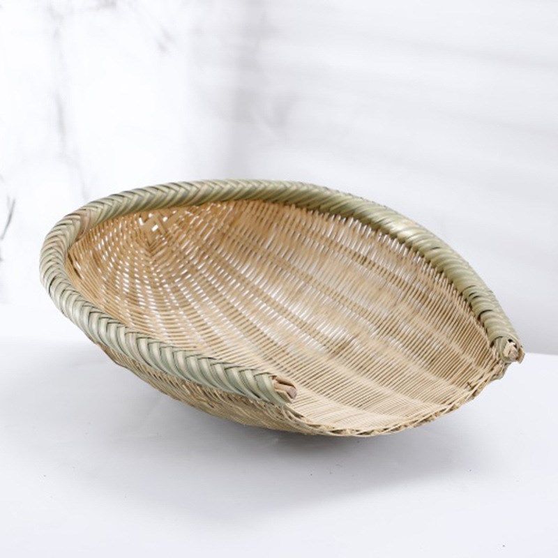 包边开口簸箕厨房收纳篮子手工小框菜筐竹篮家用竹编馍筐馒头筐